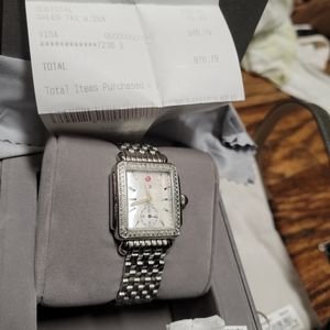Michele Deco Diamond Mother of Pearl Steel Women's Watch